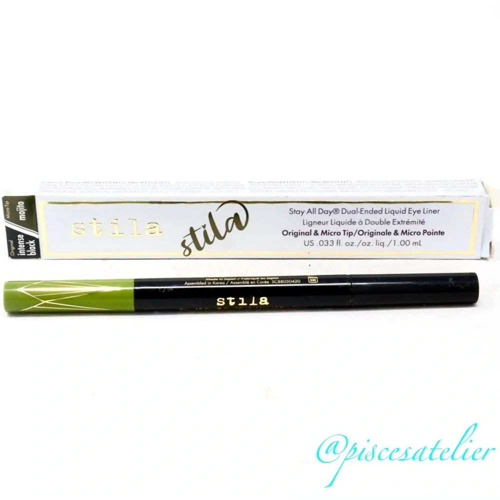 stila Stay All Day Dual-Ended Liquid Eye Liner Mojito/Intense Black, 4.5 mL.